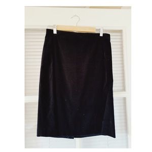 Ann Taylor black velvet pencil skirt